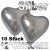 Chrome Herzuftballons Silber, Latex 33 cm Ø 10 Stück
