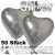 Chrome Herzuftballons Silber, Latex 33 cm Ø 50 Stück