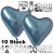 Chrome Herzuftballons Blau, Latex 33 cm Ø 10 Stück