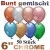 Chrome Luftballons bunt gemischt, Latex 15 cm Ø 50 Stück
