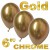 Chrome Luftballons Gold, Latex 15 cm Ø 10 Stück
