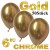 Chrome Luftballons Gold, Latex 15 cm Ø 50 Stück