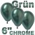Chrome Luftballons Grün, Latex 15 cm Ø 10 Stück