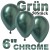 Chrome Luftballons Grün, Latex 15 cm Ø 50 Stück