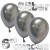 Chrome Luftballons Silber, Latex 15 cm Ø 10 Stück