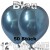 Chrome Luftballons Blau, 30 cm Ø, 50 Stück
