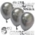 Chrome Luftballons Silber, Latex 15 cm Ø 50 Stück