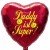 Daddy ist Super! Herzluftballon, burgund, 45 cm, aus Folie zum  Vatertag mit Ballongas-Helium