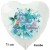 Danke für Alles! Zum Muttertag! Großer Herzluftballon in Weiß aus Folie mit Ballongas-Helium zum Muttertag