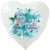 Danke für Alles! Zum Muttertag! Herzluftballon in Weiß , 45 cm, aus Folie ohne Helium zum Muttertag