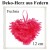 Herz aus Federn, 12 cm, Fuchsia, Dekoration Hochzeit