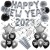 Silvesterdeko-Set mit Luftballons Happy New Year 2023 Black & Silver, 32-teilig