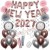 Silvesterdeko-Set mit Luftballons Happy New Year 2027 Rose Gold & Silver, 32-teilig