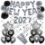 Silvesterdeko-Set mit Luftballons Happy New Year 2027 Black & Silver, 32-teilig