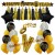 Silvesterdeko-Set mit Luftballons Happy New Year Black & Gold, 23-teilig