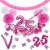 Happy Birthday Pink & White, Do it yourself Geburtstagsdeko-Set mit organischer Luftballongirlande zum 25. Geburtstag, 91-teilig