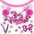 Happy Birthday Pink & White, Do it yourself Geburtstagsdeko-Set mit organischer Luftballongirlande zum 32. Geburtstag, 91-teilig