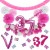 Happy Birthday Pink & White, Do it yourself Geburtstagsdeko-Set mit organischer Luftballongirlande zum 37. Geburtstag, 91-teilig