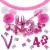 Happy Birthday Pink & White, Do it yourself Geburtstagsdeko-Set mit organischer Luftballongirlande zum 43. Geburtstag, 91-teilig
