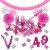 Happy Birthday Pink & White, Do it yourself Geburtstagsdeko-Set mit organischer Luftballongirlande zum 49. Geburtstag, 91-teilig
