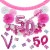 Happy Birthday Pink & White, Do it yourself Geburtstagsdeko-Set mit organischer Luftballongirlande zum 50. Geburtstag, 91-teilig