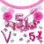 Happy Birthday Pink & White, Do it yourself Geburtstagsdeko-Set mit organischer Luftballongirlande zum 51. Geburtstag, 91-teilig