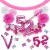 Happy Birthday Pink & White, Do it yourself Geburtstagsdeko-Set mit organischer Luftballongirlande zum 52. Geburtstag, 91-teilig