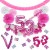 Happy Birthday Pink & White, Do it yourself Geburtstagsdeko-Set mit organischer Luftballongirlande zum 53. Geburtstag, 91-teilig
