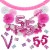 Happy Birthday Pink & White, Do it yourself Geburtstagsdeko-Set mit organischer Luftballongirlande zum 55. Geburtstag, 91-teilig