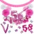 Happy Birthday Pink & White, Do it yourself Geburtstagsdeko-Set mit organischer Luftballongirlande zum 58. Geburtstag, 91-teilig
