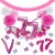 Happy Birthday Pink & White, Do it yourself Geburtstagsdeko-Set mit organischer Luftballongirlande zum 77. Geburtstag, 91-teilig