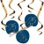 Deko-Spiralen, Swirls Elegant True Blue 25, Dekoration zum 25. Geburtstag, 5 Stück