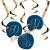 Deko-Spiralen, Swirls Elegant True Blue 60, Dekoration zum 60. Geburtstag, 5 Stück