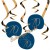 Deko-Spiralen, Swirls Elegant True Blue 70, Dekoration zum 70. Geburtstag, 5 Stück