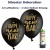 Silvester Dekoration, 12 Luftballons Happy New Year, schwarz-gold, mit 1 Liter Helium-Einweg