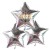 Silvester-Bouquet, 3 silberne Sternballons mit Helium, Silvesterdekoration 2023