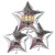 Silvester-Bouquet, 3 silberne Sternballons, Silvesterdekoration 2026
