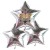 Silvester-Bouquet, 3 silberne Sternballons mit Helium, Silvesterdekoration 2026