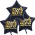 Silvester-Bouquet, 3 schwarze Sternballons, 2023 Happy New Year, mit Helium, Silvesterdekoration