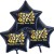 Silvester-Bouquet, 3 schwarze Sternballons, 2024 Happy New Year, mit Helium, Silvesterdekoration