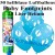 Luftballons Baby Footprints, hellblau, Luftballons Midi-Set, 50 Ballons zu Geburt, Taufe, Babyparty Junge, mit Helium-Einwegbehälter