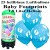 Luftballons Baby Footprints, hellblau, Luftballons Mini-Set, 25 Ballons zu Geburt, Taufe, Babyparty Junge, mit Helium-Einwegbehälter