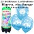 Luftballons Hurra, ein Junge, hellblau, Luftballons Mini-Set, 25 Ballons zu Geburt, Taufe, Babyparty, mit Helium-Einwegbehälter