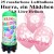 Luftballons Hurra, ein Mädchen, rosa, Luftballons Mini-Set, 25 Ballons zu Geburt, Taufe, Babyparty, mit Helium-Einwegbehälter