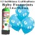 Luftballons Baby Footprints, hellblau, Luftballons Super-Mini-Set, 12 Ballons zu Geburt, Taufe, Babyparty Junge, mit Helium-Einwegbehälter