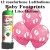 Luftballons Baby Footprints, rosa, Luftballons Super-Mini-Set, 12 Ballons zu Geburt, Taufe, Babyparty Mädchen, mit Helium-Einwegbehälter