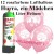 Luftballons Hurra, ein Mädchen, rosa, Luftballons Super-Mini-Set, 12 Ballons zu Geburt, Taufe, Babyparty, mit Helium-Einwegbehälter