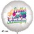 Endlich Schulanfang! Satinweißer runder Luftballon ohne Helium-Ballongas