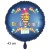 Endlich Schule! Blauer Rundluftballon, Satin de Luxe, 43cm zum Schulanfang, mit Helium-Ballongas