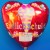 Endlich Schule! Roter Herzluftballon zum Schulanfang, mit Helium-Ballongas